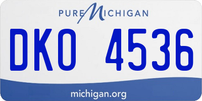 MI license plate DKO4536