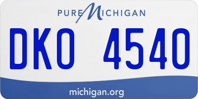 MI license plate DKO4540