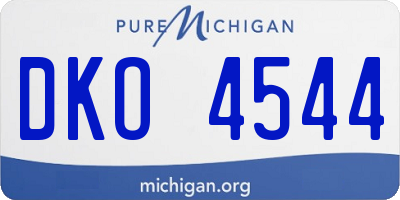 MI license plate DKO4544