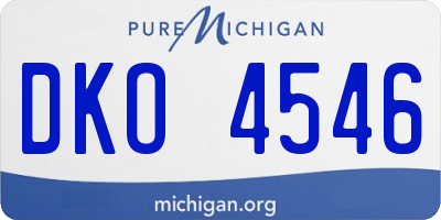 MI license plate DKO4546