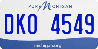 MI license plate DKO4549