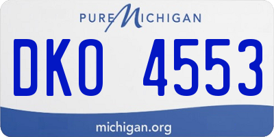 MI license plate DKO4553