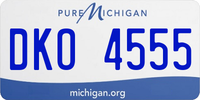 MI license plate DKO4555