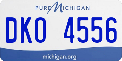 MI license plate DKO4556