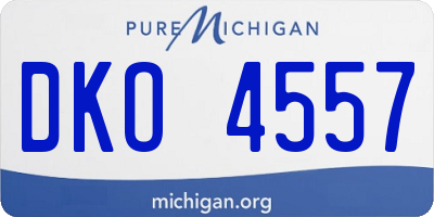 MI license plate DKO4557