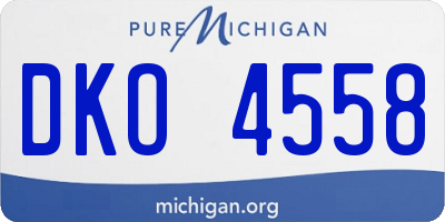 MI license plate DKO4558