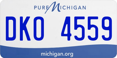 MI license plate DKO4559