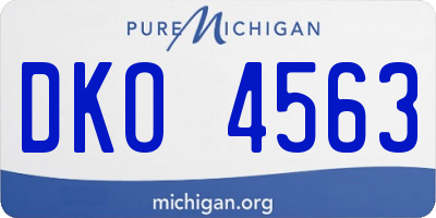 MI license plate DKO4563