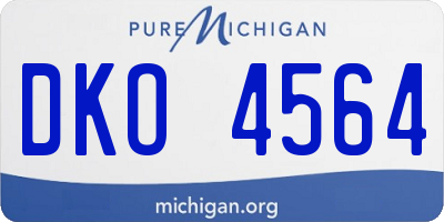 MI license plate DKO4564