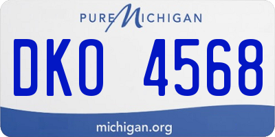 MI license plate DKO4568