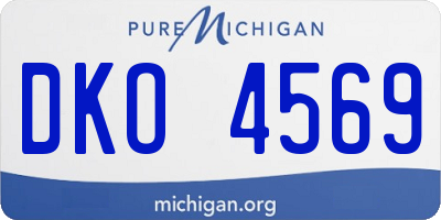 MI license plate DKO4569