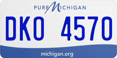 MI license plate DKO4570