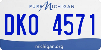 MI license plate DKO4571