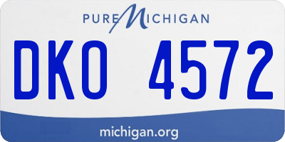 MI license plate DKO4572
