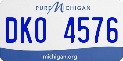 MI license plate DKO4576