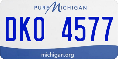 MI license plate DKO4577