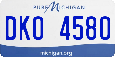 MI license plate DKO4580