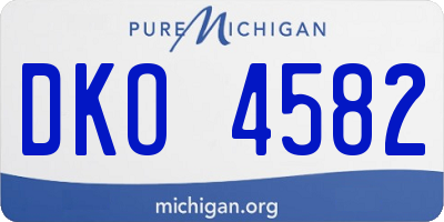 MI license plate DKO4582