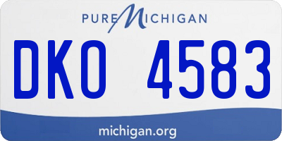 MI license plate DKO4583