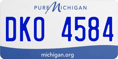MI license plate DKO4584