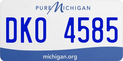 MI license plate DKO4585