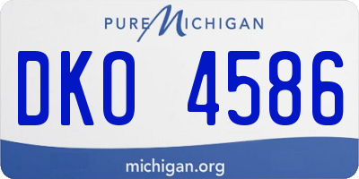 MI license plate DKO4586