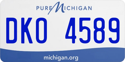 MI license plate DKO4589