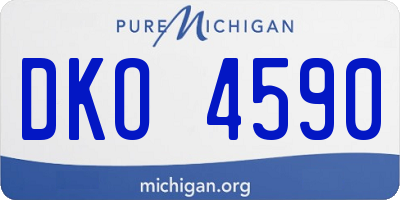 MI license plate DKO4590