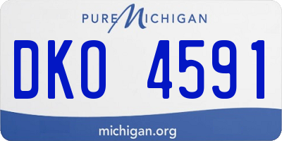 MI license plate DKO4591
