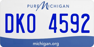 MI license plate DKO4592