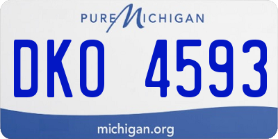 MI license plate DKO4593