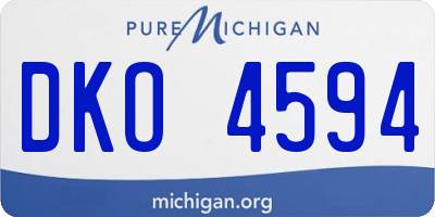 MI license plate DKO4594