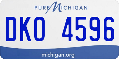 MI license plate DKO4596