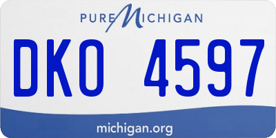 MI license plate DKO4597
