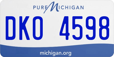 MI license plate DKO4598