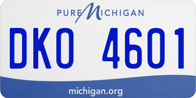 MI license plate DKO4601