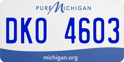 MI license plate DKO4603