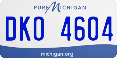 MI license plate DKO4604