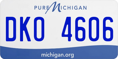 MI license plate DKO4606