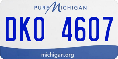 MI license plate DKO4607