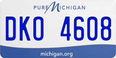 MI license plate DKO4608