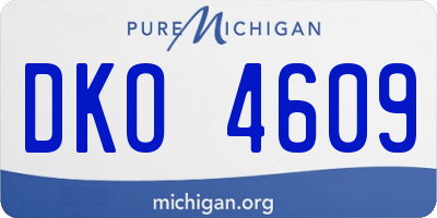 MI license plate DKO4609