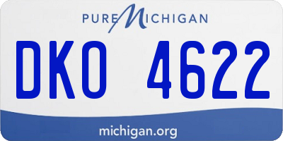 MI license plate DKO4622