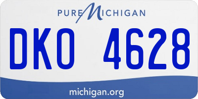 MI license plate DKO4628