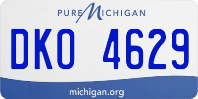 MI license plate DKO4629