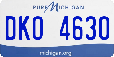 MI license plate DKO4630
