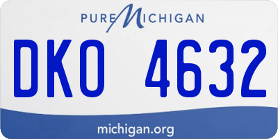 MI license plate DKO4632