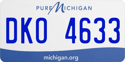 MI license plate DKO4633