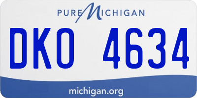 MI license plate DKO4634