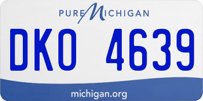 MI license plate DKO4639